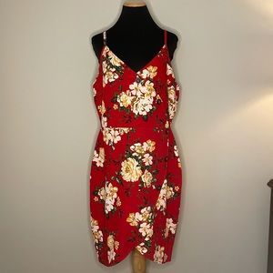Red Floral Full Circle Trends Summer Dress